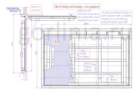 Схема люка под плитку в стену на амортизаторах с установочными размерами